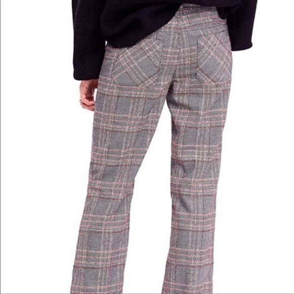 Free People Plaid Wide Leg Bell Bottom Pants - Picture 3 of 10